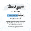 Thank you for Visiting  - Study with Olivia
